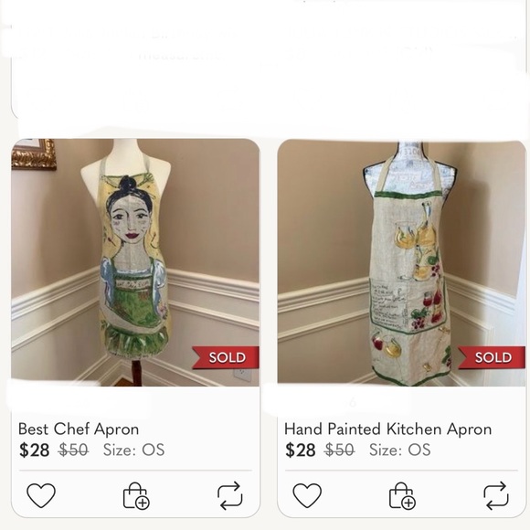 Julia Junkin Hand painted bib apron wine theme bottles festive xmas party - Picture 12 of 12